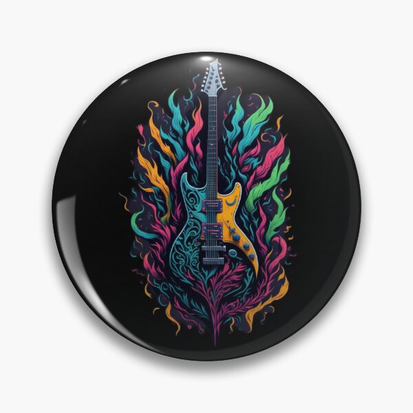 Item preview, Rock and roll highly detailed colorful graffiti illustration of a electric guitar designed and sold by ValleyDream.