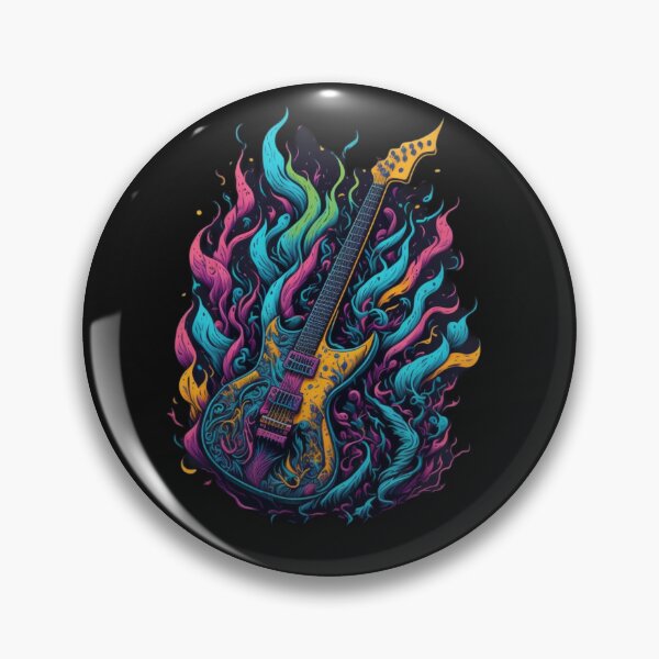 Item preview,  Rock and roll highly detailed colorful graffiti illustration of a electric guitar designed and sold by ValleyDream.