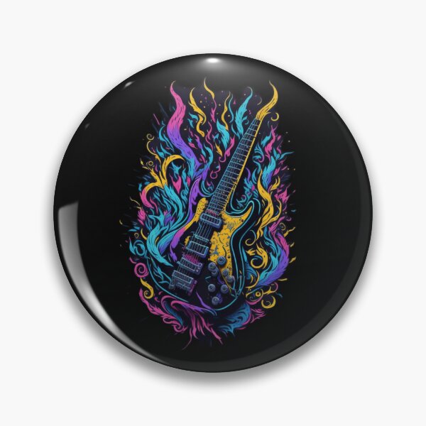 Item preview, Rock and roll highly detailed colorful graffiti illustration of a electric guitar designed and sold by ValleyDream.