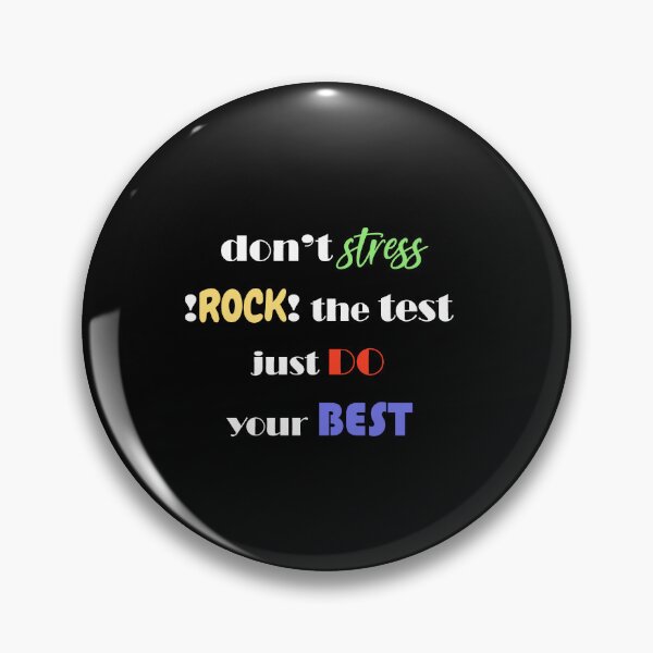 Item preview, dont stress !rock! the test just do your best (white and colorful) #testday designed and sold by EmeraldeaArt.