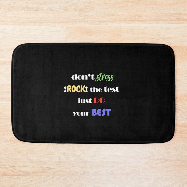 Item preview, dont stress !rock! the test just do your best (white and colorful) #testday designed and sold by EmeraldeaArt.