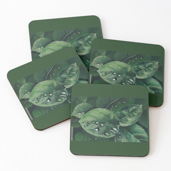 Item preview, Water Drops on Leaves Painting designed and sold by Heezel.