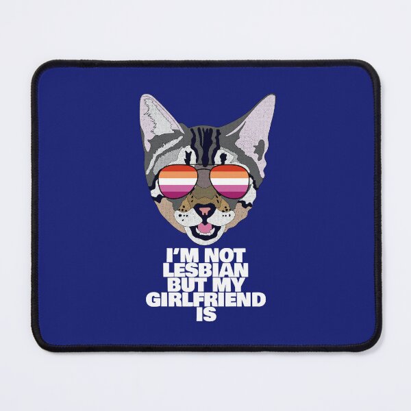 Item preview, I'M NOT LESBIAN BUT MY GIRLFRIEND IS - Funny Cat Lesbian Pride Flag Quote designed and sold by Lightfield.