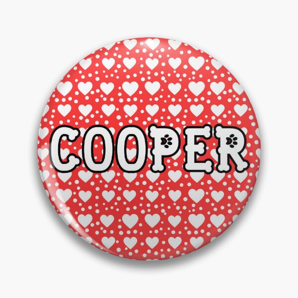 Artikelvorschau, Roter COOPER Name personalisiert mit Herzen und Tupfen. entworfen und verkauft von SceneInADream.