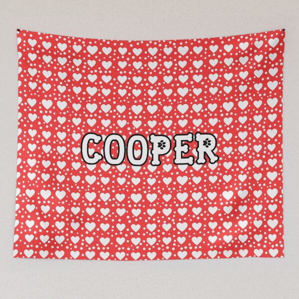 Artikelvorschau, Roter COOPER Name personalisiert mit Herzen und Tupfen. entworfen und verkauft von SceneInADream.