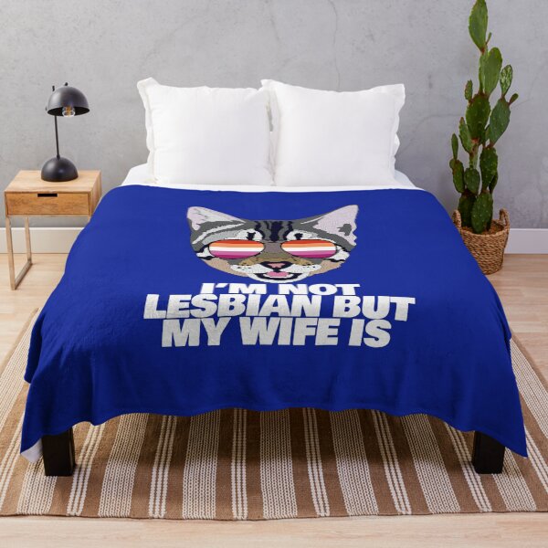 Item preview, I'M NOT LESBIAN BUT MY WIFE IS - Funny Cat Lesbian Pride Flag Quote designed and sold by Lightfield.