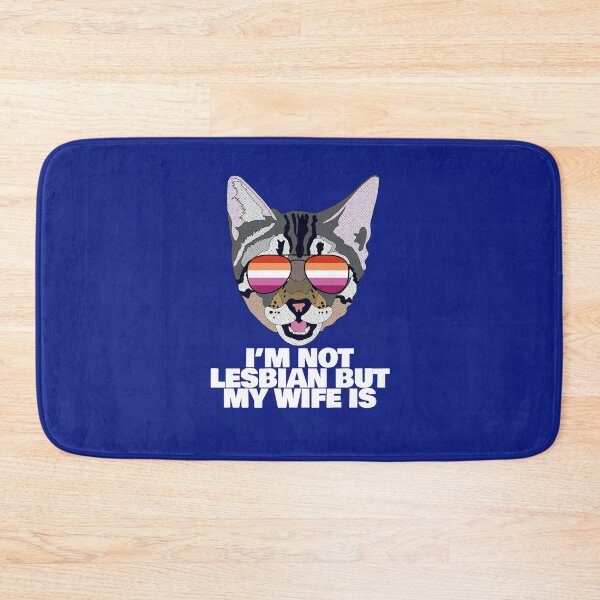 Item preview, I'M NOT LESBIAN BUT MY WIFE IS  - Funny Cat Lesbian Pride Flag Quote designed and sold by Lightfield.