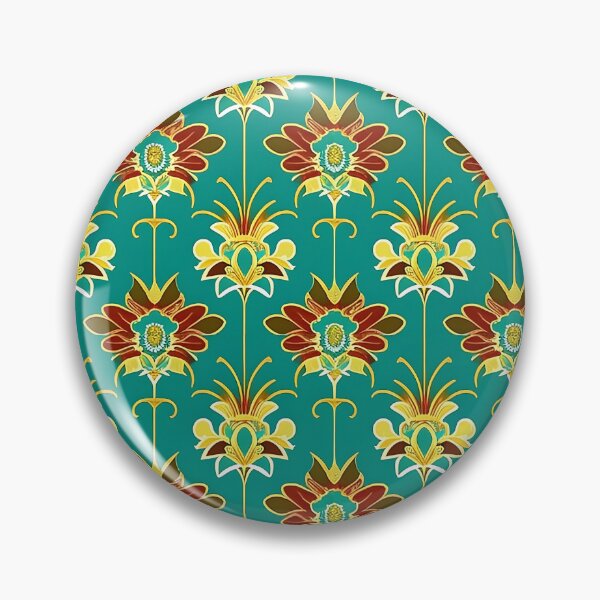 Item preview, Turquoise Blue Floral  Gatsby Art Deco Inspired Patterns  designed and sold by Tamas Das.