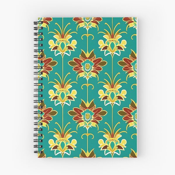 Item preview, Turquoise Blue Floral  Gatsby Art Deco Inspired Patterns  designed and sold by Tamas Das.