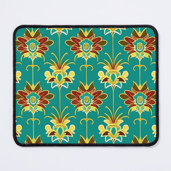 Item preview, Turquoise Blue Floral Gatsby Art Deco Inspired Patterns designed and sold by Tamas Das.