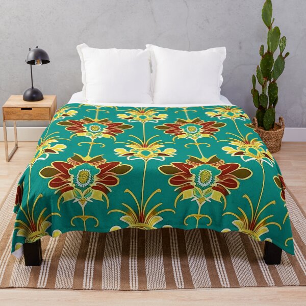 Item preview, Turquoise Blue Floral  Gatsby Art Deco Inspired Patterns  designed and sold by Tamas Das.