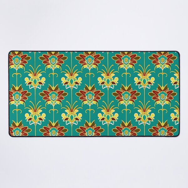 Item preview, Turquoise Blue Floral Gatsby Art Deco Inspired Patterns designed and sold by Tamas Das.