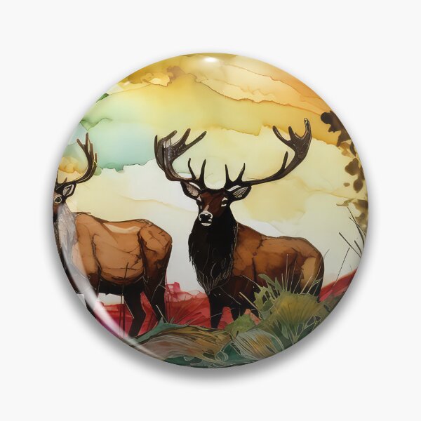 Item preview, Two old Stags before rutting designed and sold by artgoldenvalley.
