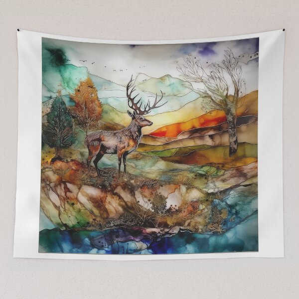 Item preview, Stag at Autumn designed and sold by artgoldenvalley.