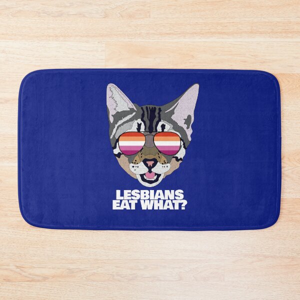 Item preview, LESBIANS EAT WHAT?  - Funny Cat Lesbian Pride Flag Quote designed and sold by Lightfield.