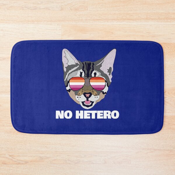 Item preview, NO HETERO - Funny Cat Lesbian Pride Flag Quote designed and sold by Lightfield.