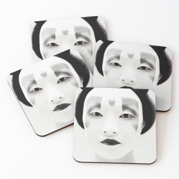 Item preview, Noh theater portrait, black and white designed and sold by jsebouvi.