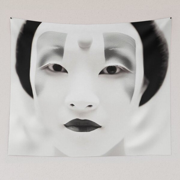 Item preview, Noh theater portrait, black and white designed and sold by jsebouvi.