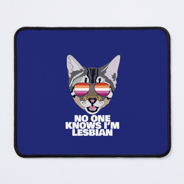 Item preview, NO ONE KNOWS I'M LESBIAN - Funny Cat Lesbian Pride Flag Quote designed and sold by Lightfield.
