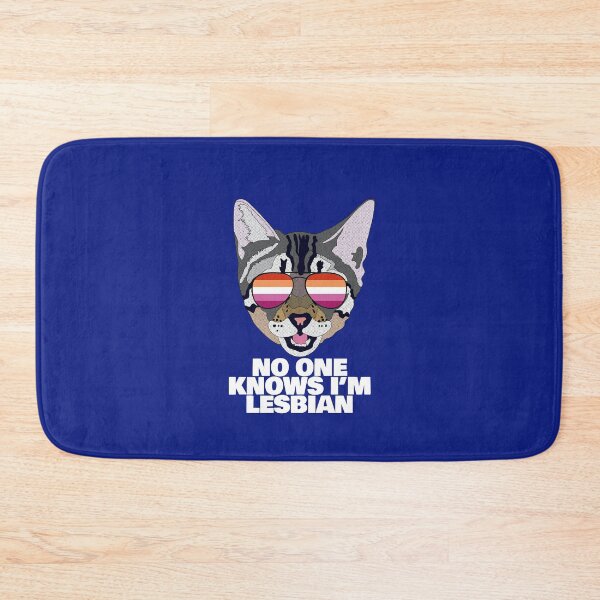 Item preview, NO ONE KNOWS I'M LESBIAN  - Funny Cat Lesbian Pride Flag Quote designed and sold by Lightfield.