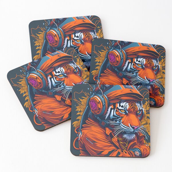 Item preview, Vector Tiger Print| Tiger as DJ| Artificial Intelligence| A.I Design designed and sold by RedArtG09.