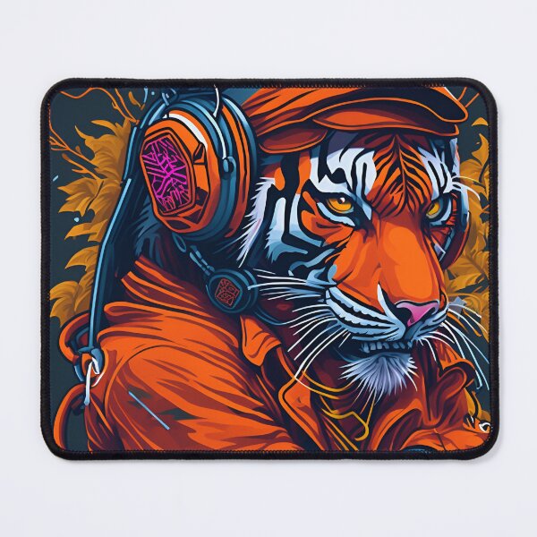 Item preview, Vector Tiger Print| Tiger as DJ| Artificial Intelligence| A.I Design designed and sold by RedArtG09.