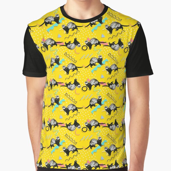 Item preview, Funny Yellow Retro Ferret Pattern designed and sold by Bleshka-Design.
