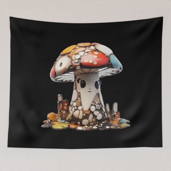 Item preview, Glazed Pottery Porcelain Mushroom Doll designed and sold by TVBArchive.