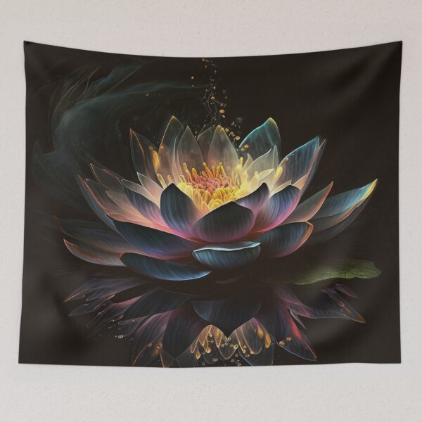 Item preview, Lotus Bloom: Vibrant Eastern Artwork for Spiritual and Mindful Home or Office Decor designed and sold by MedusaAiArt.