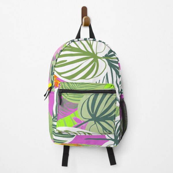 Item preview, Tropical colorful pattern with palm leaves and flowers - on green designed and sold by JaReVa.