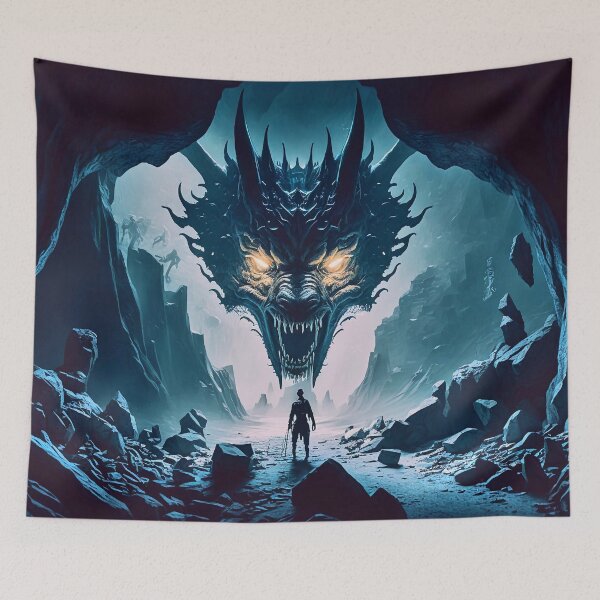 Item preview, Dark cave with dangerous wolf spirit designed and sold by knuppify.