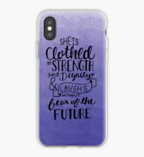 Vinilo o funda para iPhone Ella está vestida de fuerza y dignidad