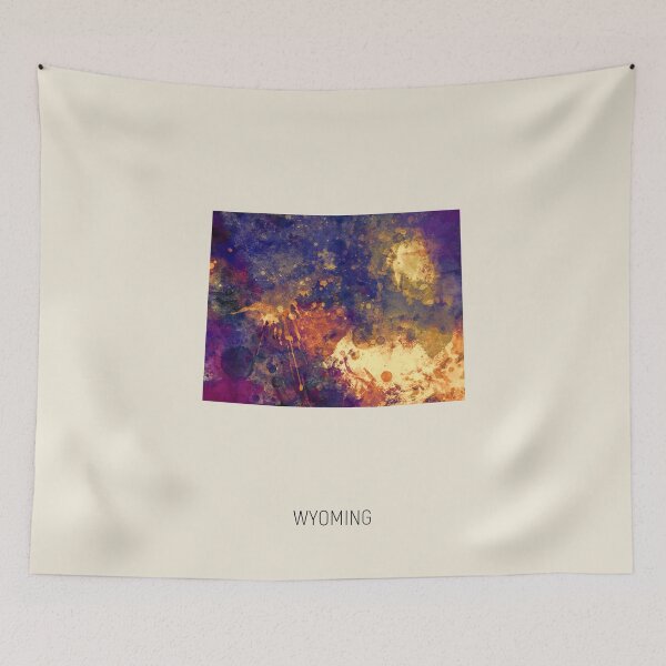 Item preview, Wyoming Watercolor Map designed and sold by ArtPrints.