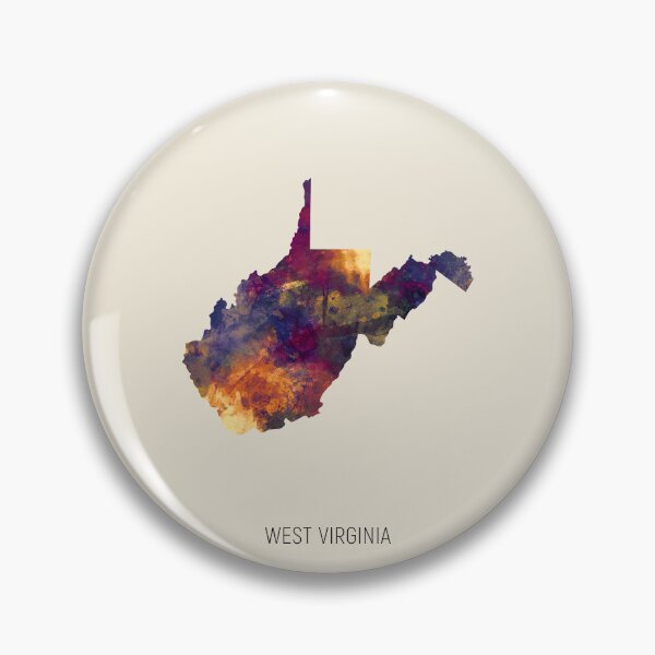 Artikelvorschau, West Virginia Watercolor Map entworfen und verkauft von ArtPrints.