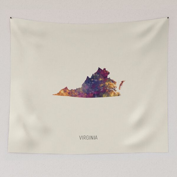 Item preview, Virginia Watercolor Map designed and sold by ArtPrints.