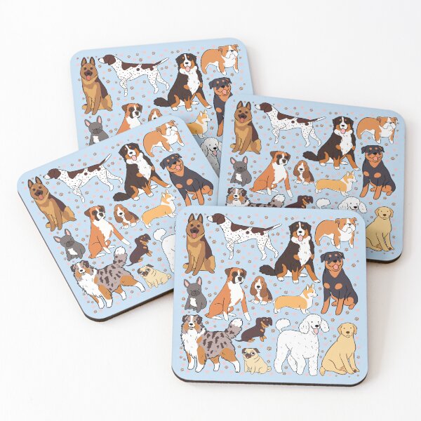 Item preview, Cute cartoon dogs breeds pattern for dog lovers  designed and sold by Yarafantasyart.