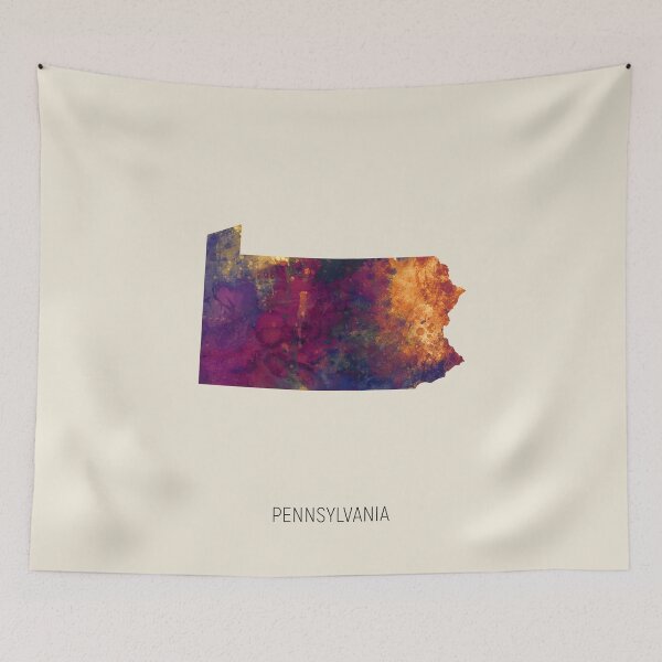 Item preview, Pennsylvania Watercolor Map designed and sold by ArtPrints.