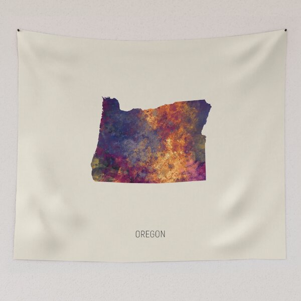 Item preview, Oregon Watercolor Map designed and sold by ArtPrints.