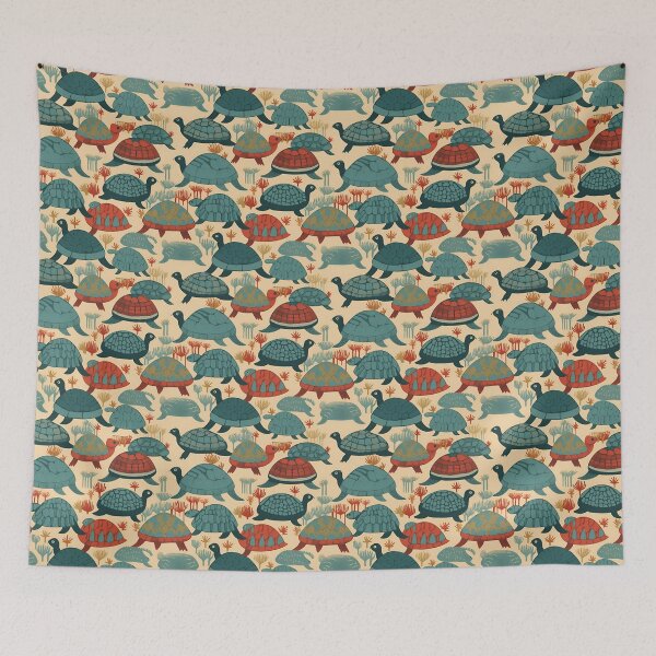 Item preview, Tortoises in blue & orange designed and sold by CactusPan.