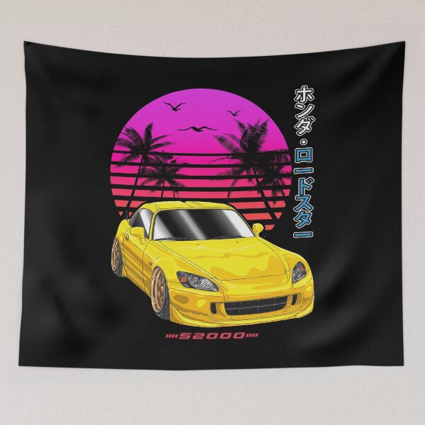Item preview, JDM Yellow Honda S2000 Roadster Sunset Palm Beach designed and sold by JDM Guyvit.