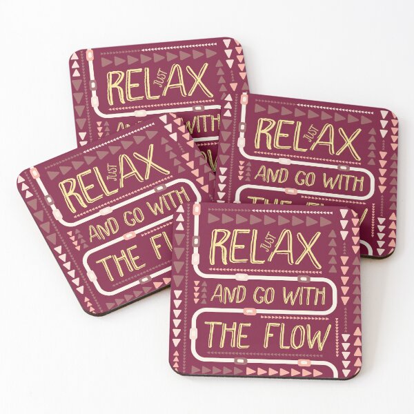 Item preview, Just relax and go with the flow - maroon, yellow, blush designed and sold by Arubi-Art.