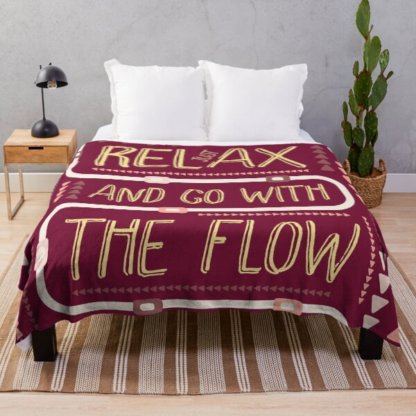 Item preview, Just relax and go with the flow - maroon, yellow, blush designed and sold by Arubi-Art.