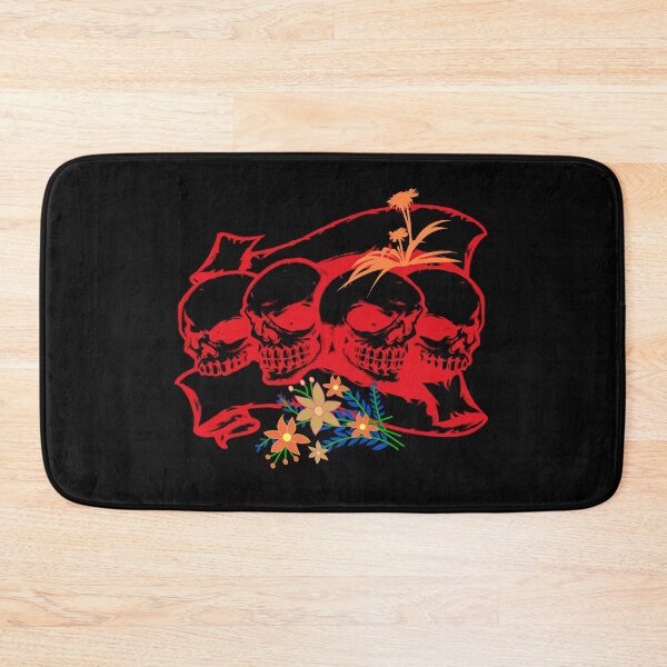 Item preview, red skull with orange flowers  designed and sold by Bert Englefield.