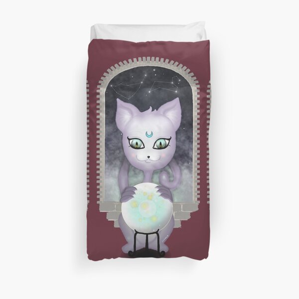 Mystic Miku | Crystal Ball & Zodiac | Wine Red Duvet Cover