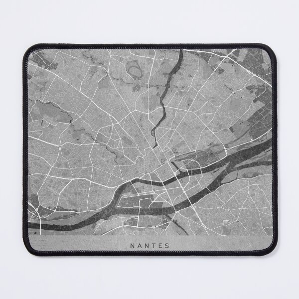 Item preview, Map of Nantes (France) in gray vintage style designed and sold by blursbyai.
