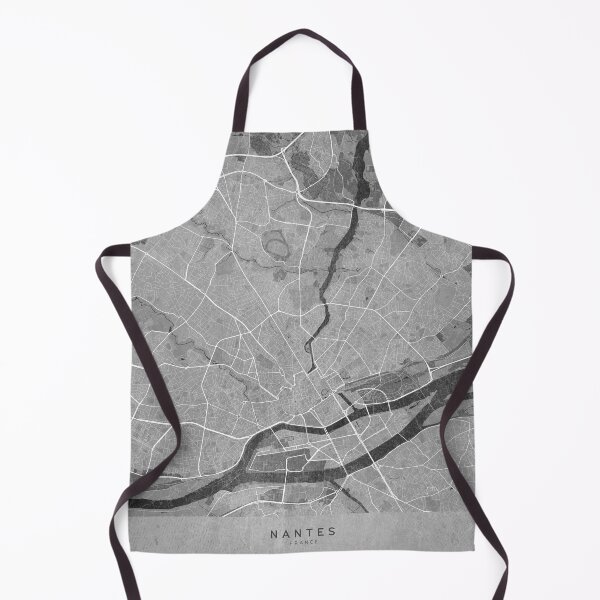 Item preview, Map of Nantes (France) in gray vintage style designed and sold by blursbyai.