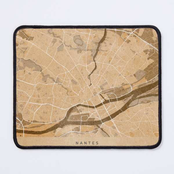 Item preview, Map of Nantes (France) in sepia vintage style designed and sold by blursbyai.