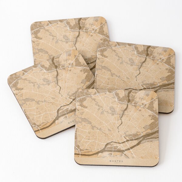 Item preview, Map of Nantes (France) in sepia vintage style designed and sold by blursbyai.
