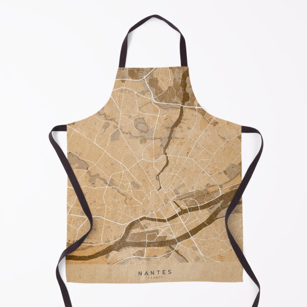 Item preview, Map of Nantes (France) in sepia vintage style designed and sold by blursbyai.