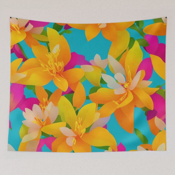 Item preview, Forsythia flower and leaves pattern design designed and sold by Warih.
